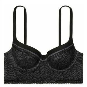 BODY BY VICTORIA Long Line Demi Black Trapped Lace